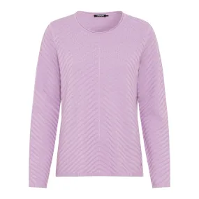 Olsen Long Sleeve Jumper in Henny Fit With Ribbed Pattern in Lilac