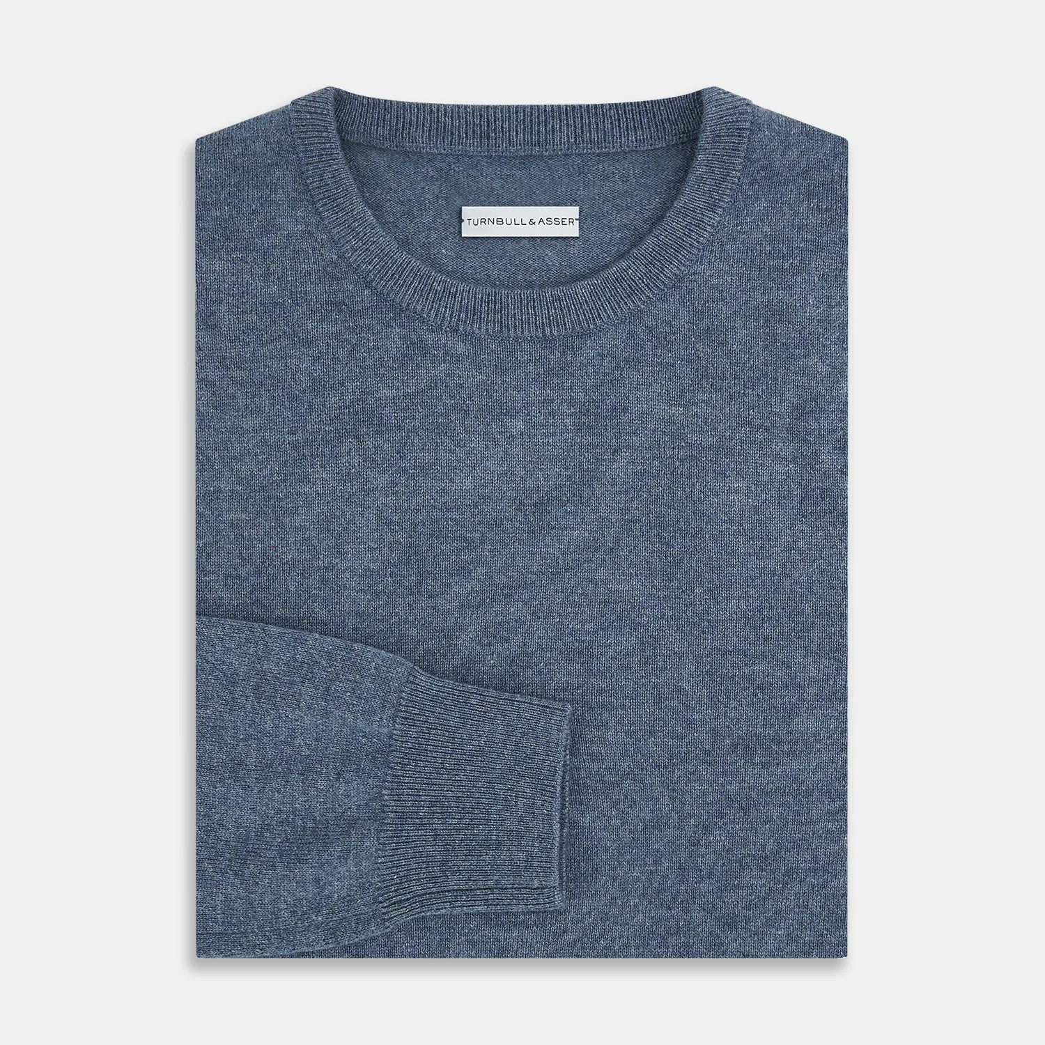 Pacific Blue Cashmere Round Neck Jumper