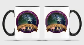 Pacific Cell 15 oz Coffee Mug- All White or White with Black Trim.