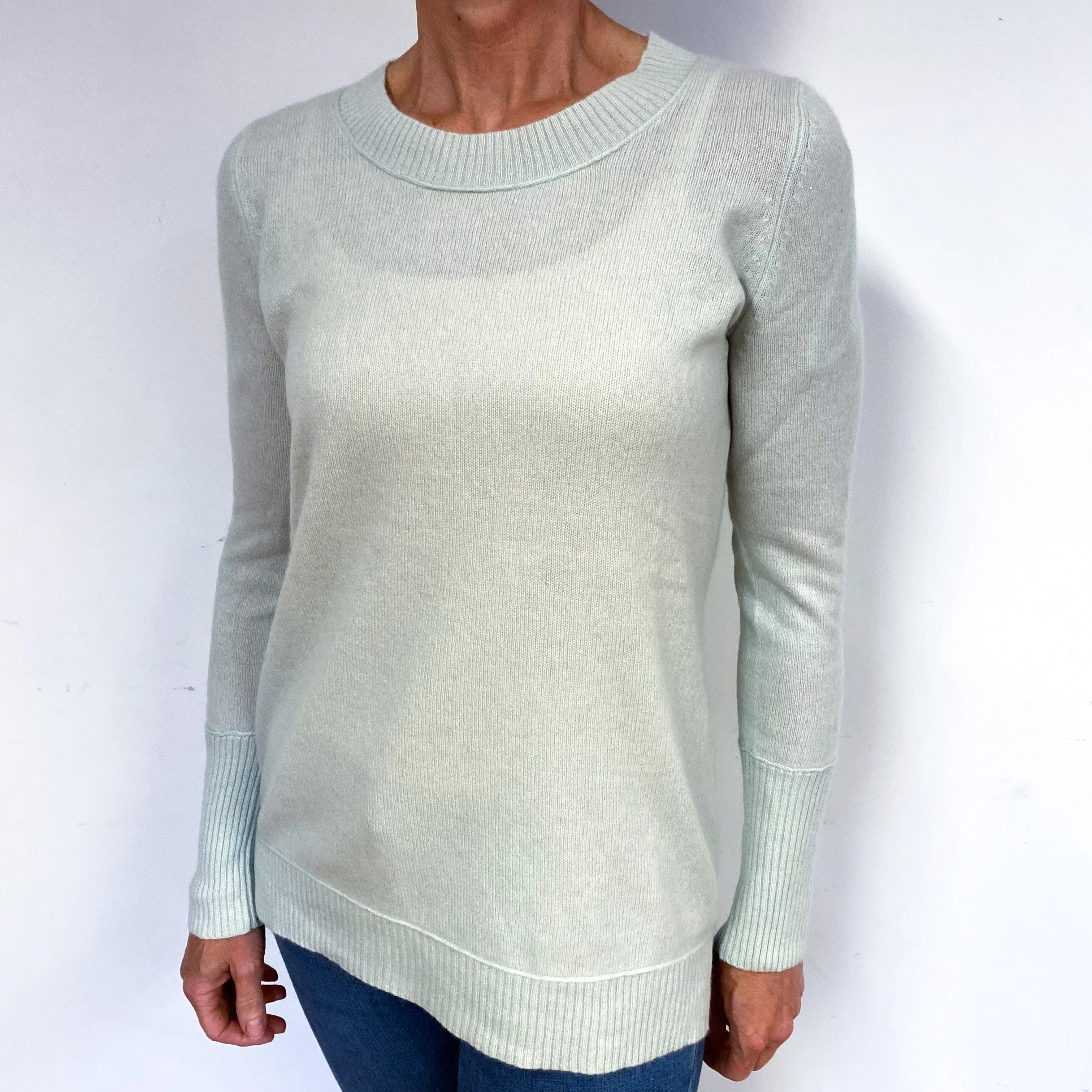 Palest Green Cashmere Crew Neck Jumper Medium