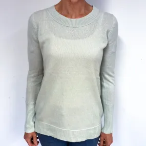 Palest Green Cashmere Crew Neck Jumper Medium