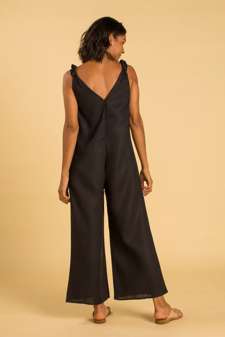 PANAREA Linen Jumper - Black