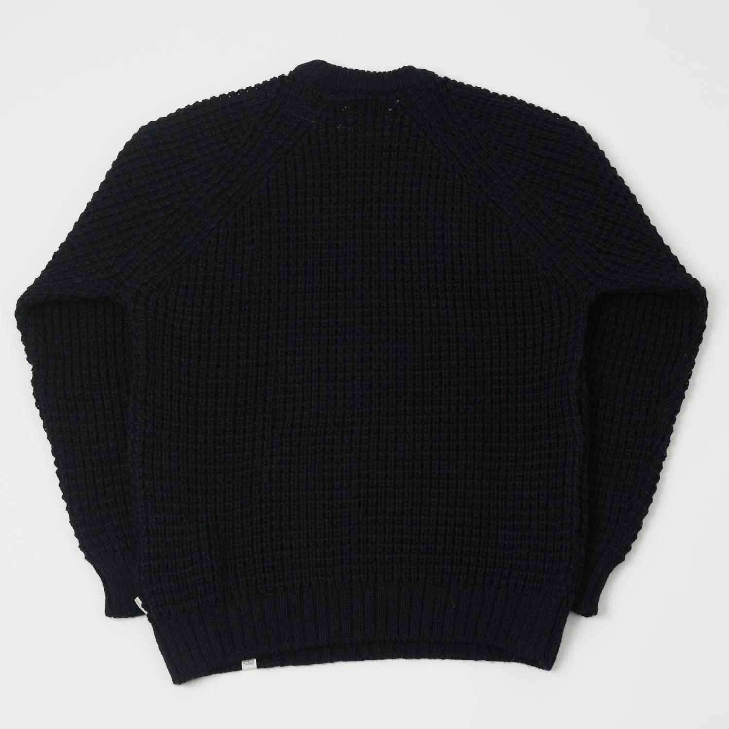 Peregrine Waffle Crew Neck Jumper - Navy