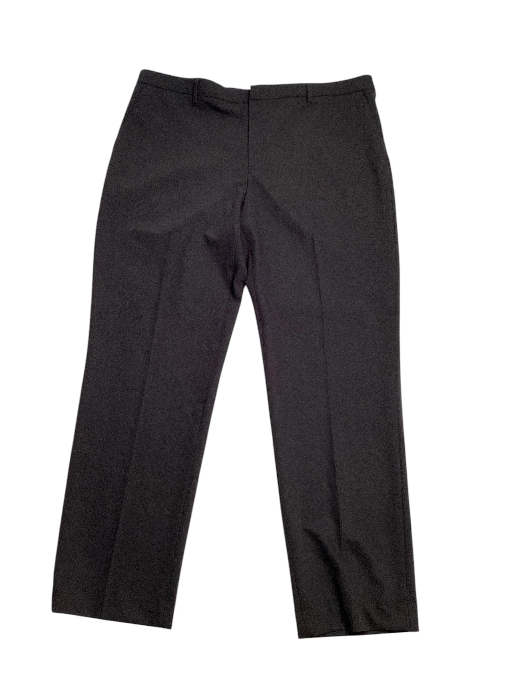 Perry Ellis Mens Modern fit Dress Pants 34 / 30 Black Solid Stretch