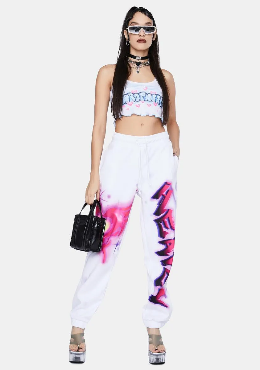 Pink Heaven Print Oversized Sweatpants