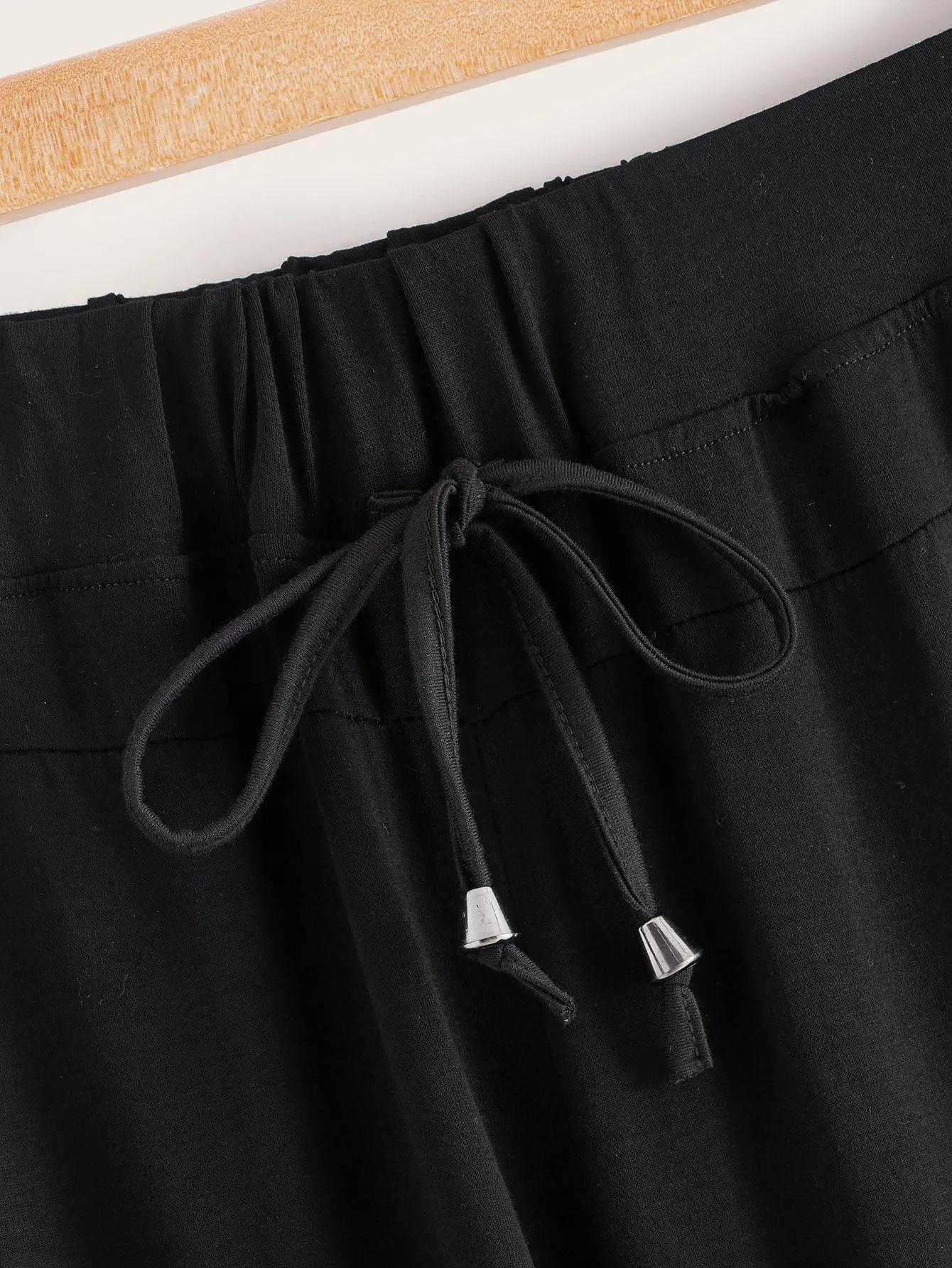 Plain Drawstring Capris Plus Size Sweatpants