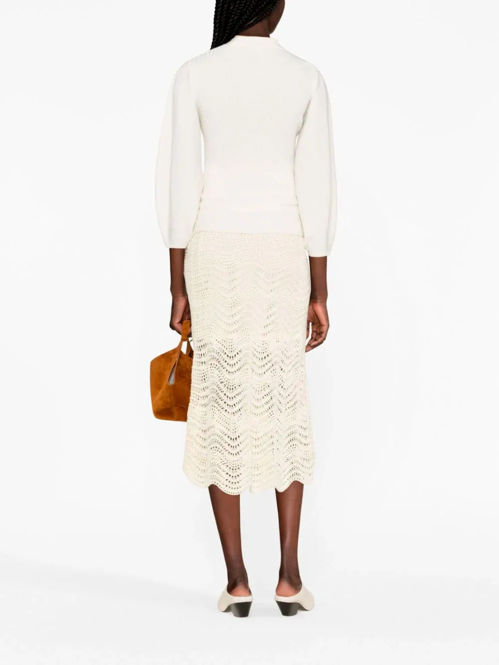 Puff-sleeves polo jumper