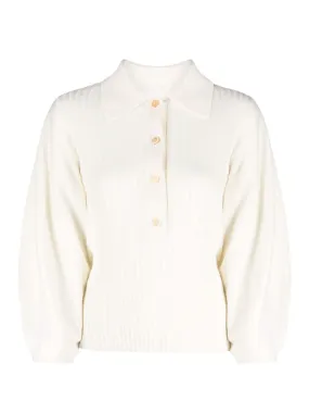 Puff-sleeves polo jumper