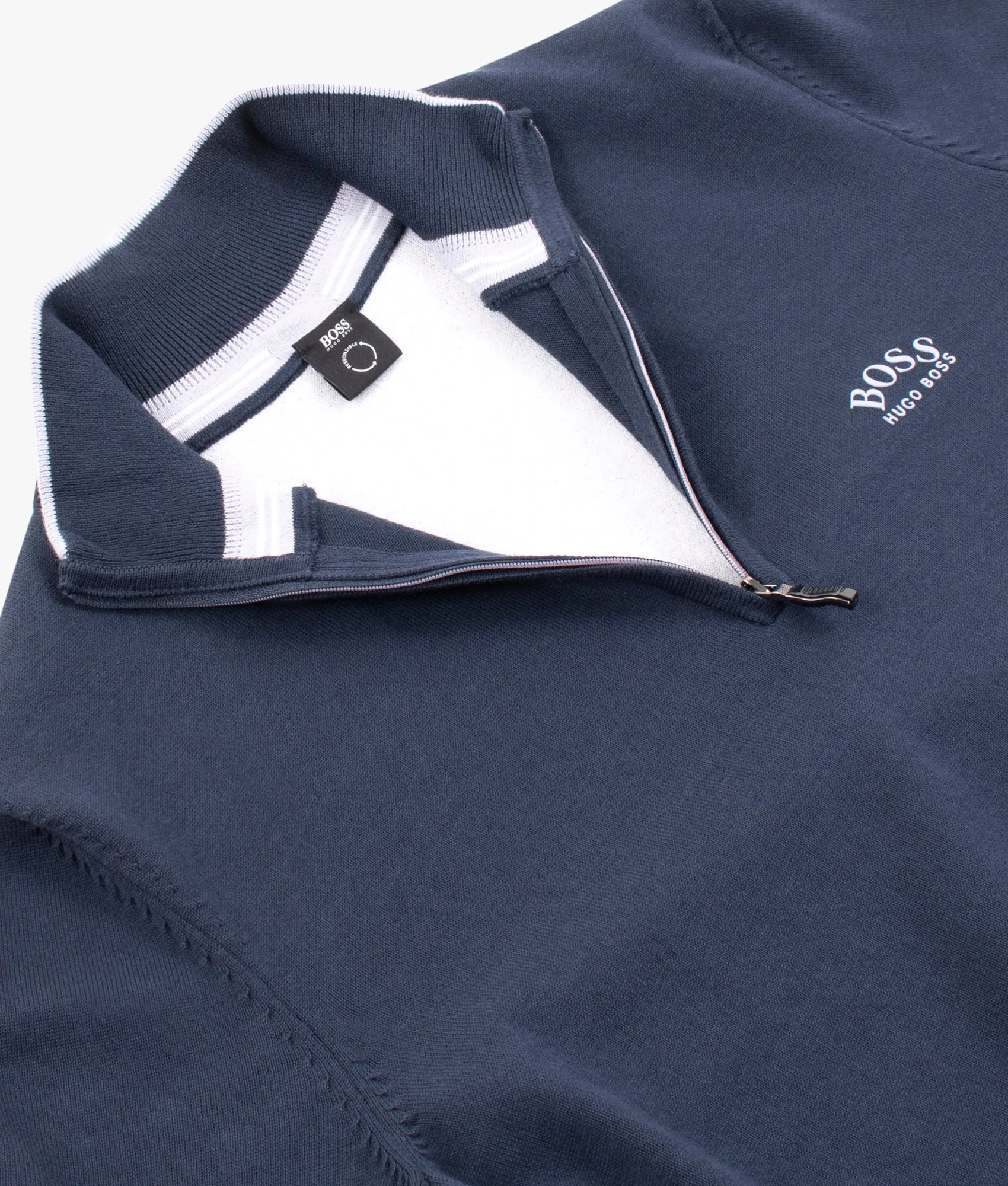 Quarter Zip-Neck Logo Knit Jumper