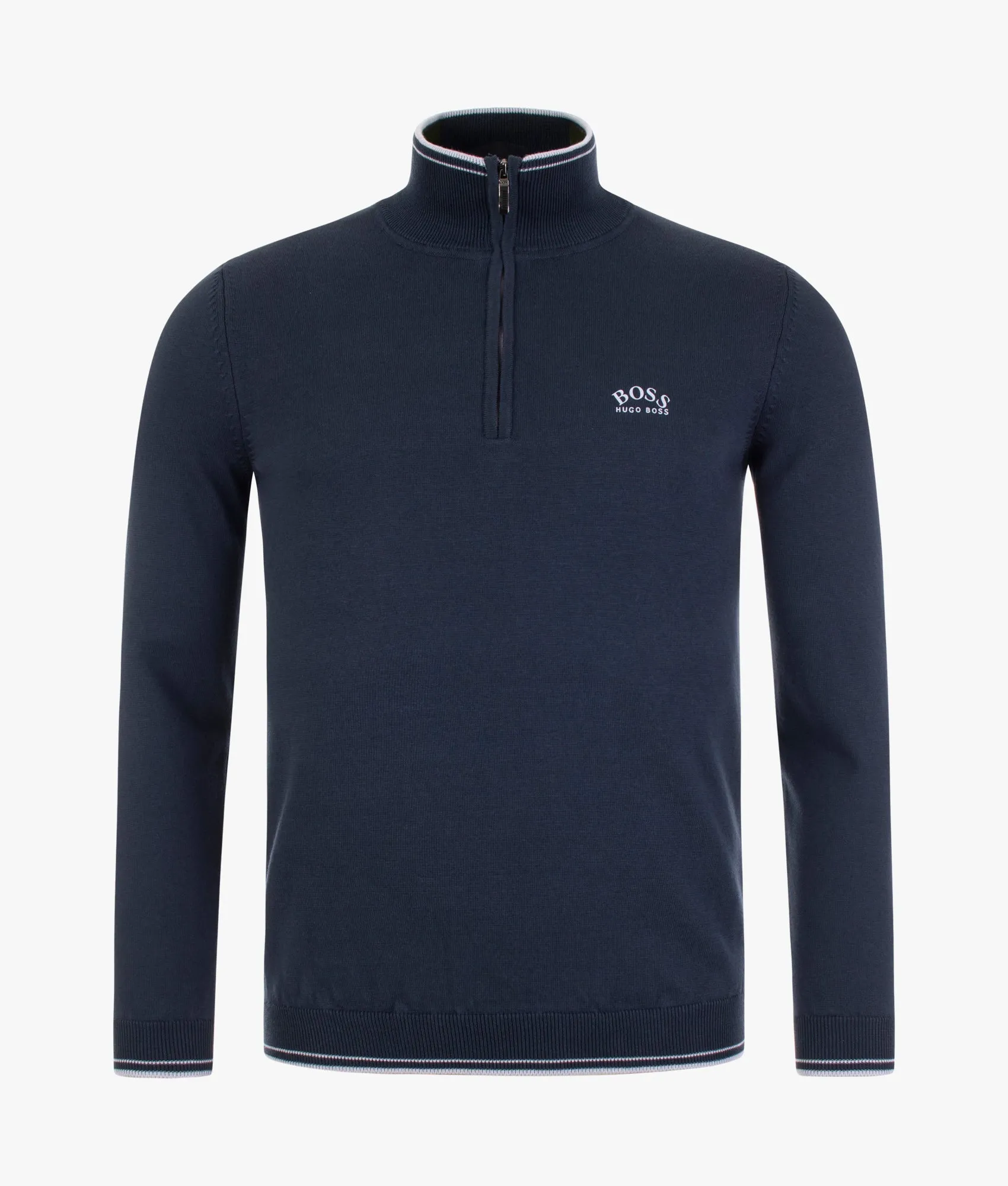 Quarter Zip-Neck Logo Knit Jumper