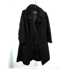 "Retail" Vintage State Fur Co. Fuzzy Trench Coat Black Women's (See Dimension)