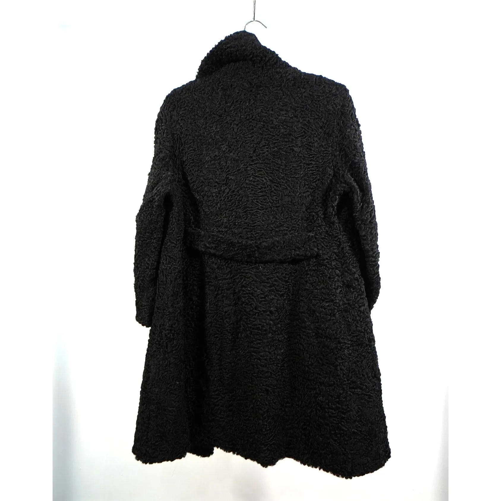 "Retail" Vintage State Fur Co. Fuzzy Trench Coat Black Women's (See Dimension)
