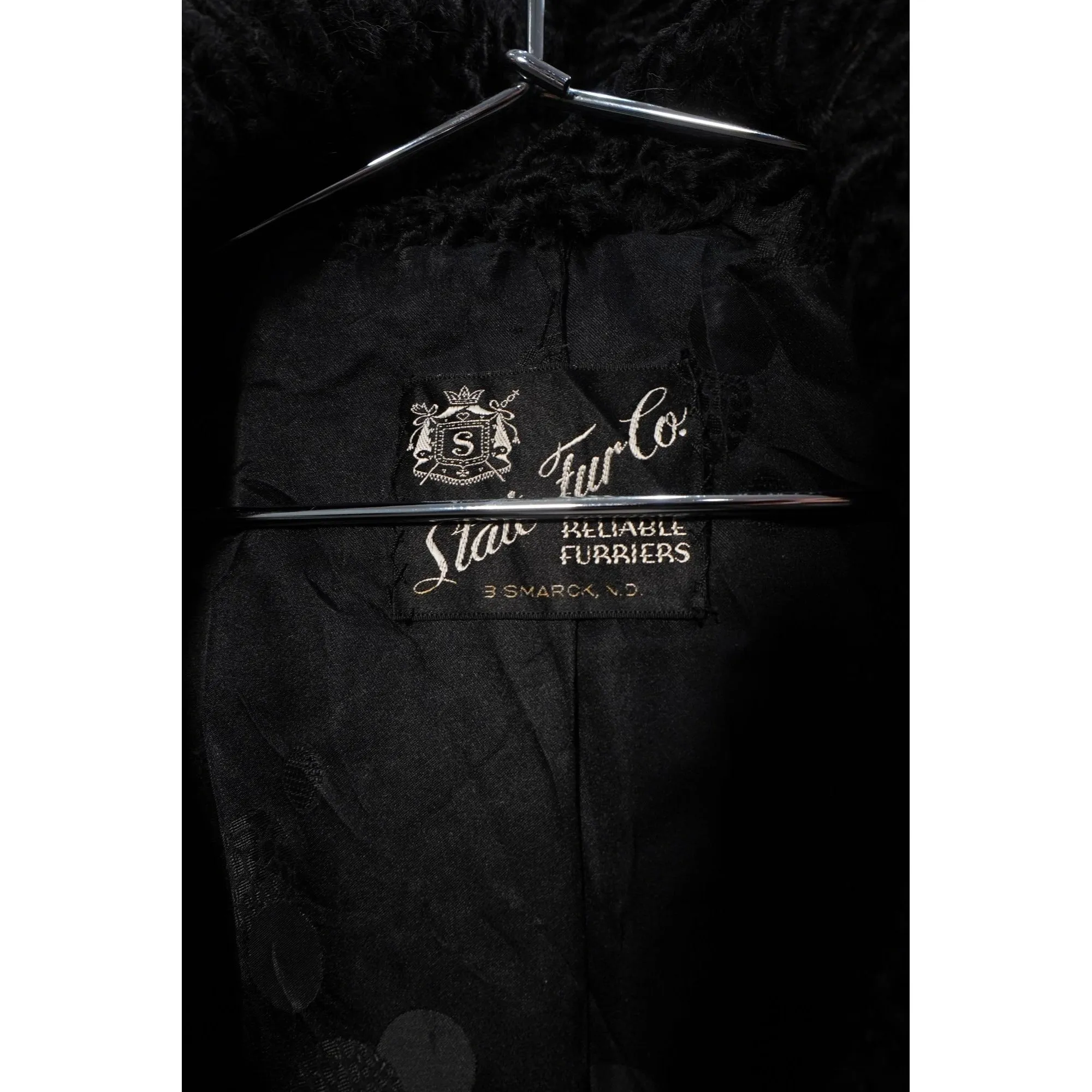 "Retail" Vintage State Fur Co. Fuzzy Trench Coat Black Women's (See Dimension)