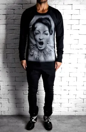 Raglan Jumper Clown Girl - Black