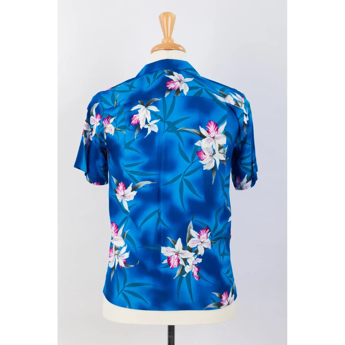 Royal Blue  Orchid Floral Print Shirt | Blue