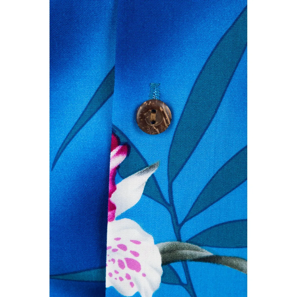 Royal Blue  Orchid Floral Print Shirt | Blue