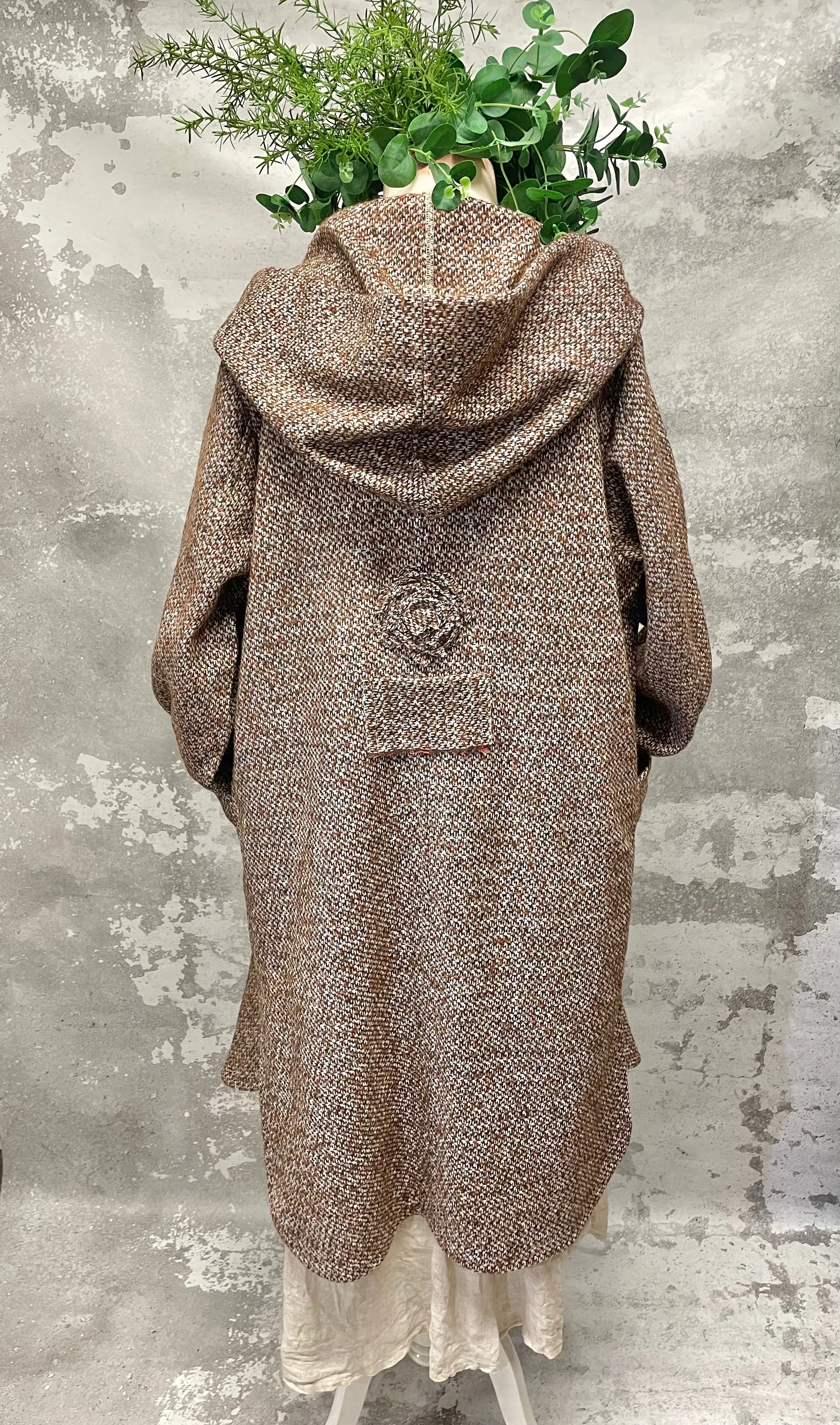 Rust and stone weave Bramble coat