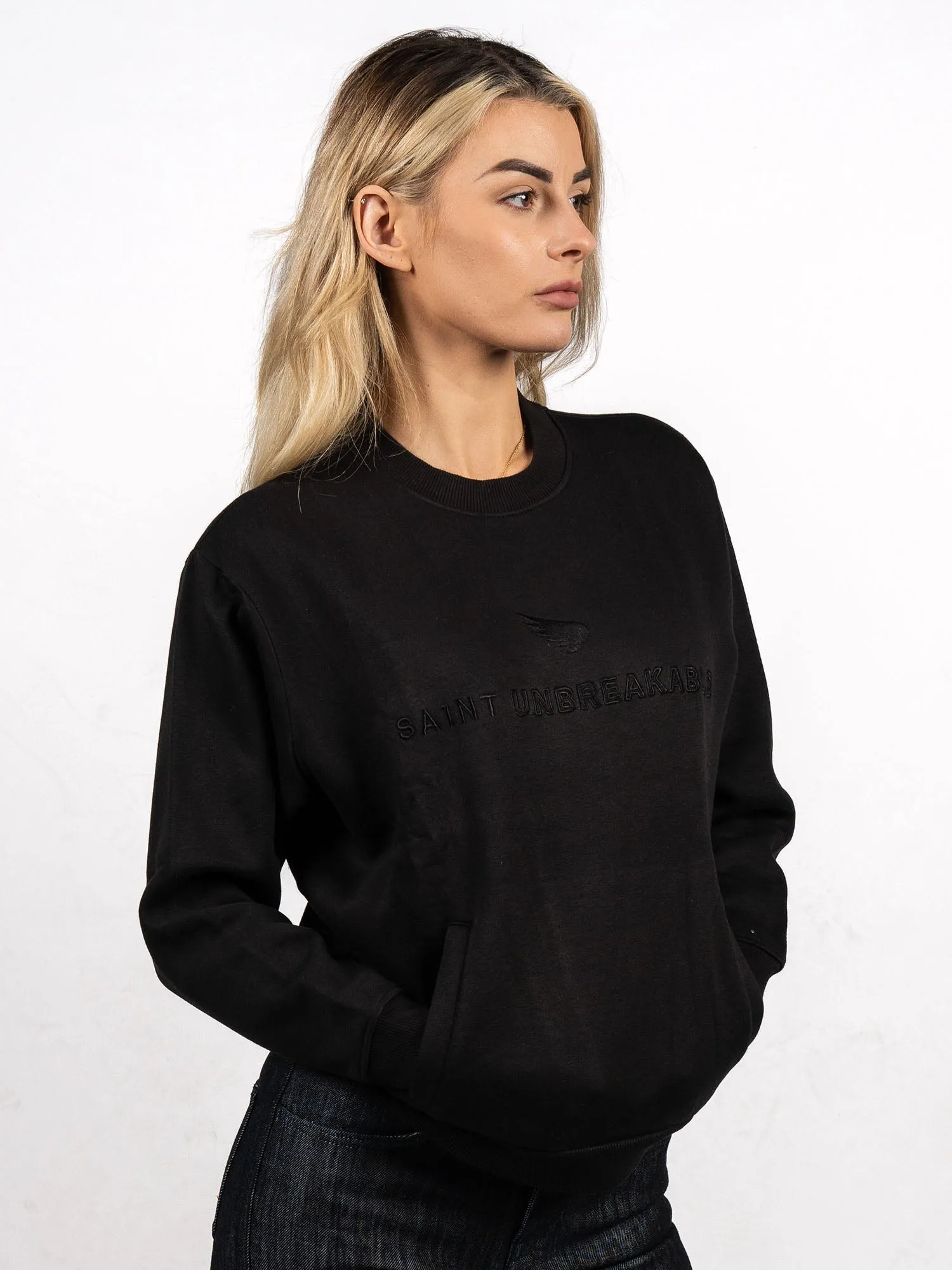 SA1NT Women's Embroidered Crew
