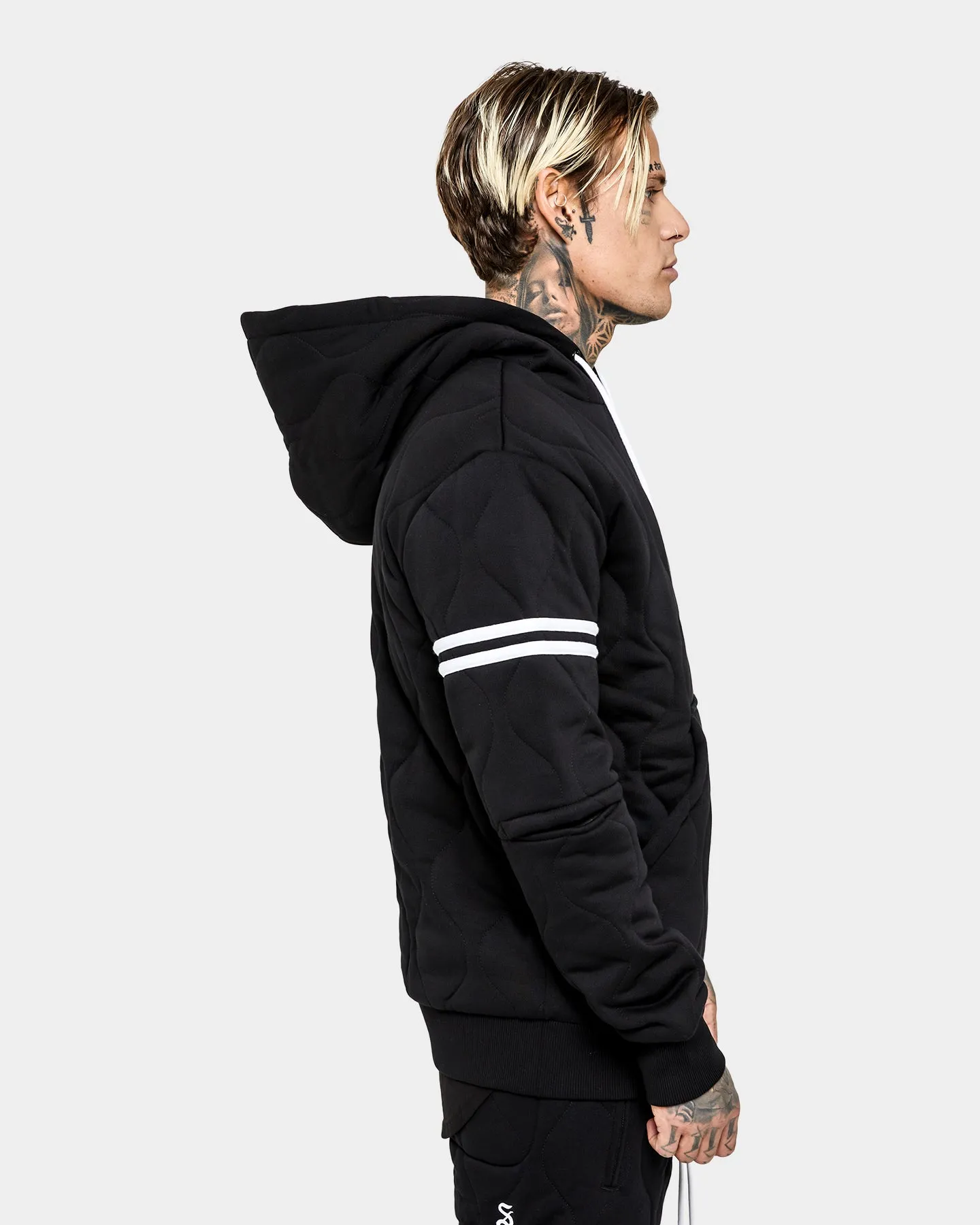 Saint Morta Lover Quilted Hoodie Black