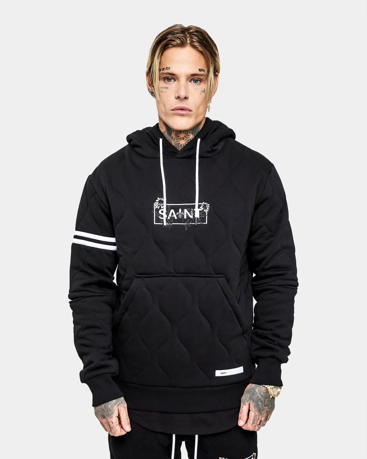 Saint Morta Lover Quilted Hoodie Black