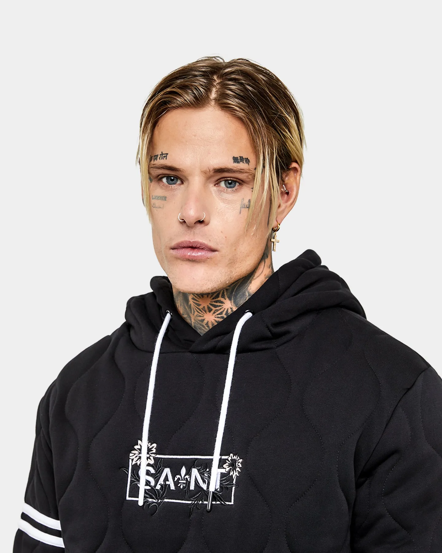 Saint Morta Lover Quilted Hoodie Black