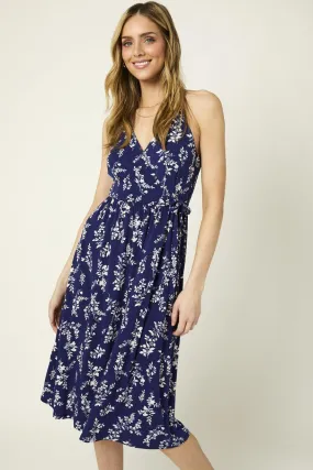 Sleeveless Tie Shoulder Floral Mini Dress