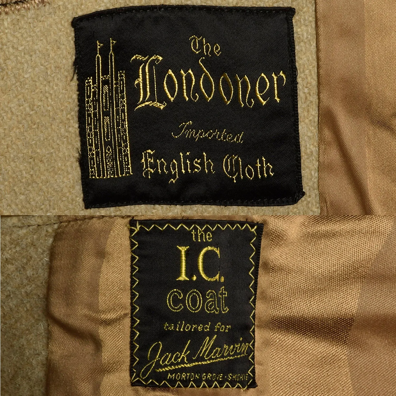 Small 1960s Men's Tan Double Breasted Coat