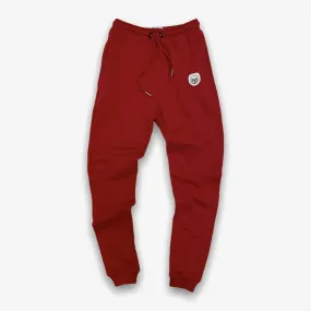 Sneaker Junkies Leather Patch Logo Sweatpants Red