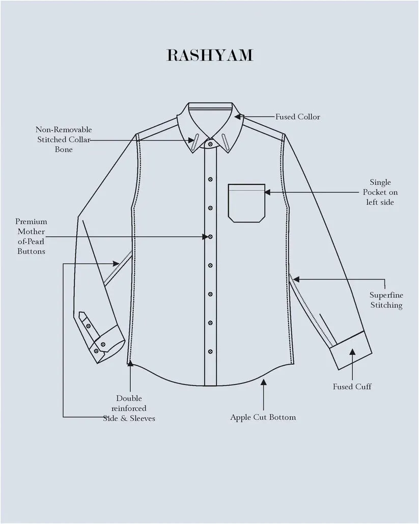 Spello Turtle Green Line Premium Cotton Formal Shirt For Men