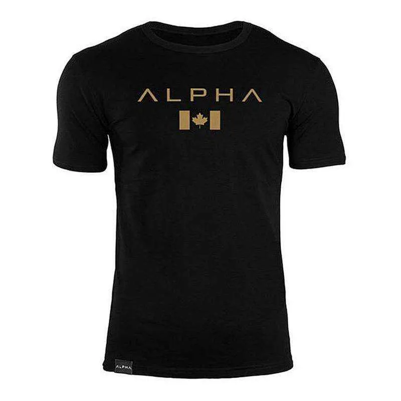 Sports Fitness Fashion Letter Printing Men's Short Sleeve T-shirt