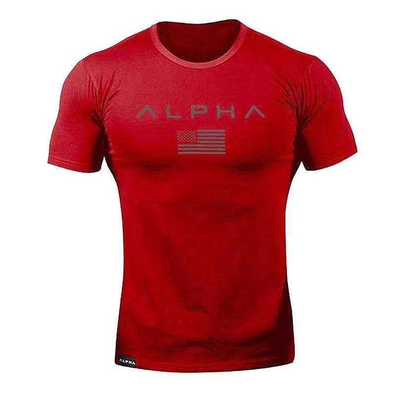 Sports Fitness Fashion Letter Printing Men's Short Sleeve T-shirt