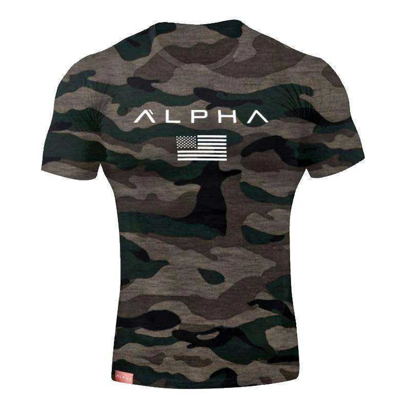 Sports Fitness Fashion Letter Printing Men's Short Sleeve T-shirt