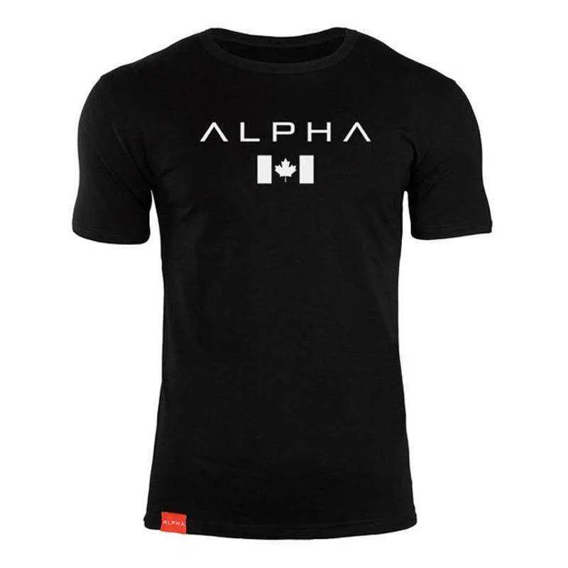 Sports Fitness Fashion Letter Printing Men's Short Sleeve T-shirt