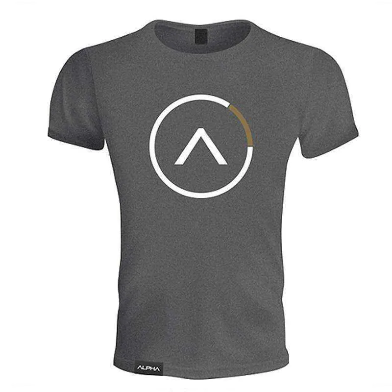 Sports Fitness Fashion Letter Printing Men's Short Sleeve T-shirt