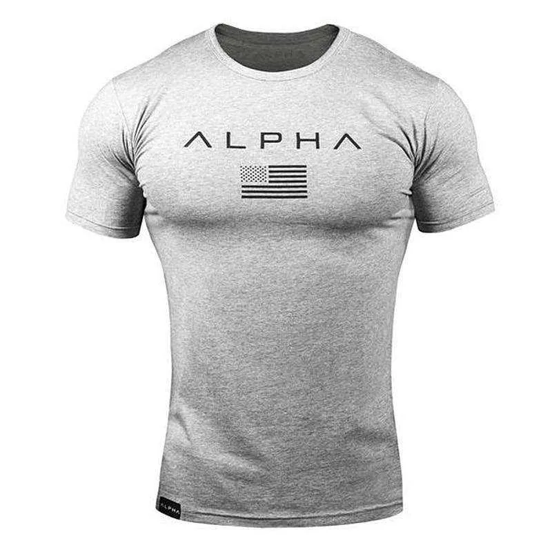 Sports Fitness Fashion Letter Printing Men's Short Sleeve T-shirt