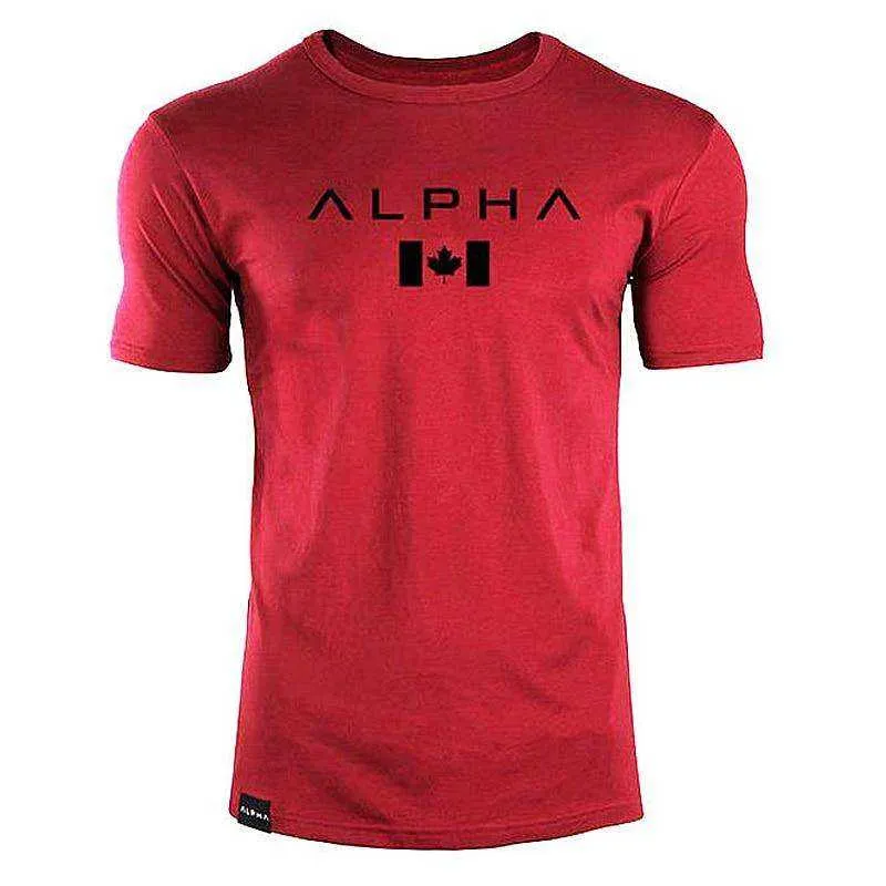 Sports Fitness Fashion Letter Printing Men's Short Sleeve T-shirt