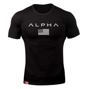 Sports Fitness Fashion Letter Printing Men's Short Sleeve T-shirt