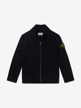 Stone Island Boys Zip Up Knitted Jumper