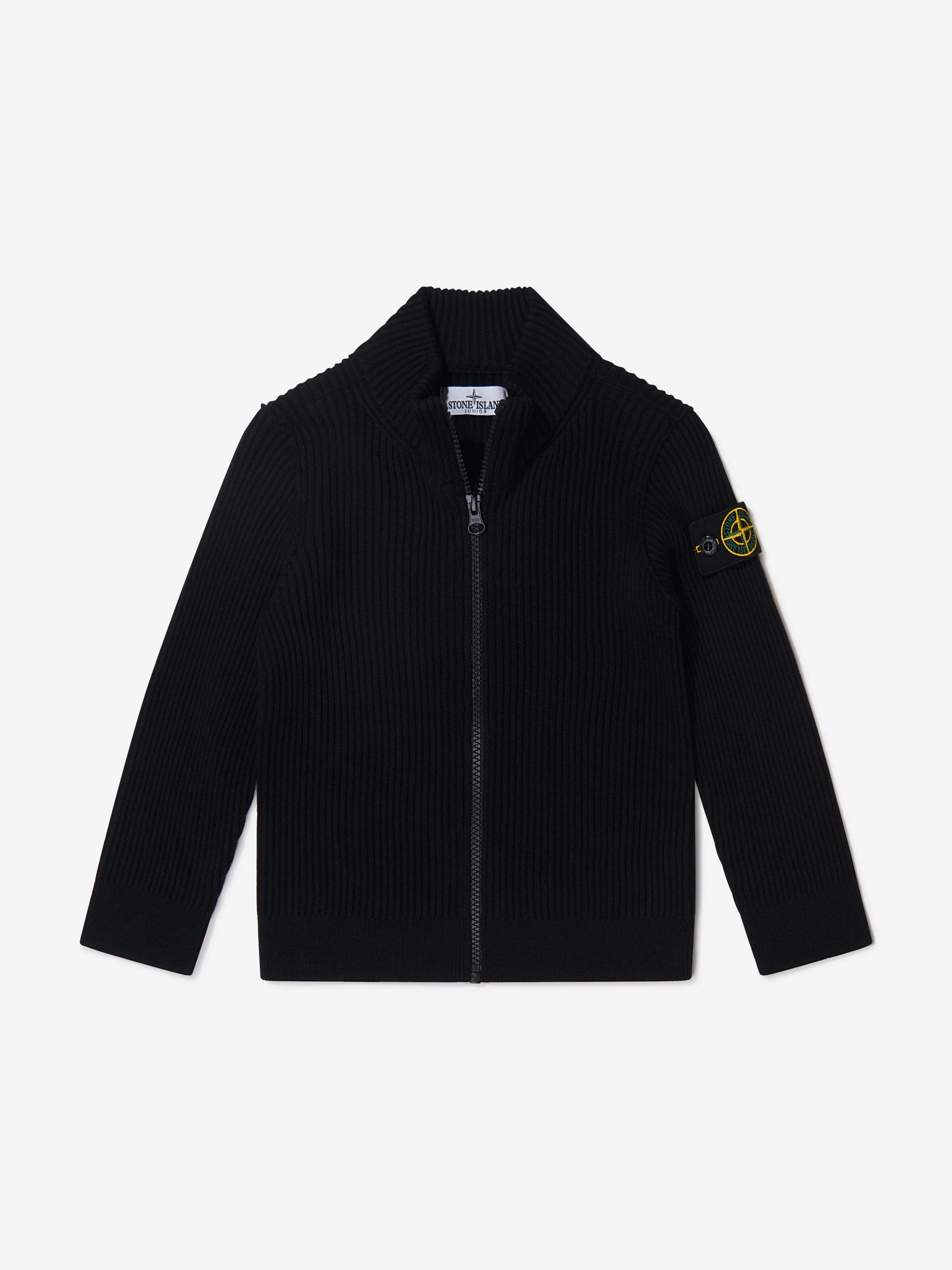 Stone Island Boys Zip Up Knitted Jumper
