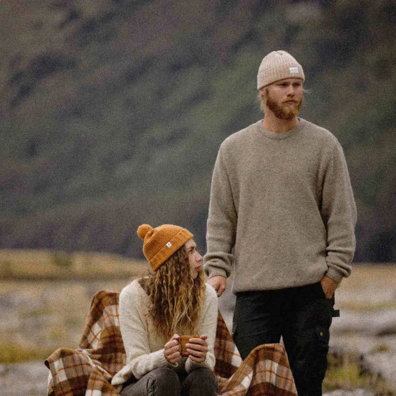 Tasman Ochre | Wool Pom Pom Beanie