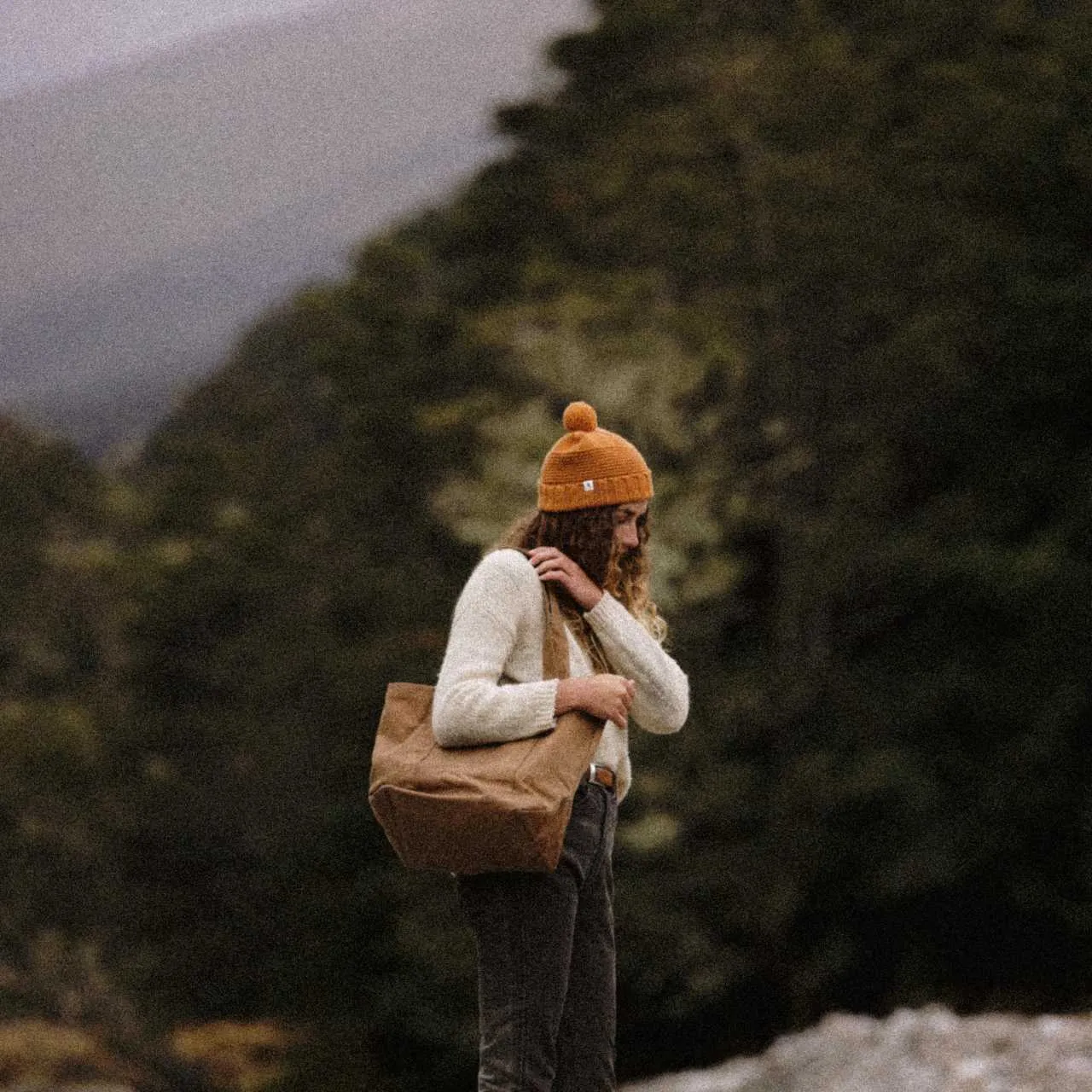 Tasman Ochre | Wool Pom Pom Beanie