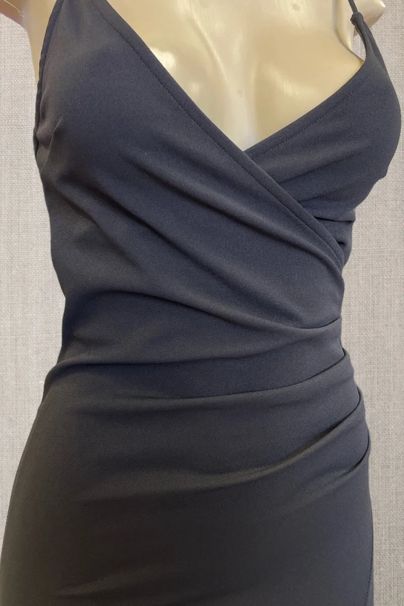 Techno Crepe Solid Mini Dress