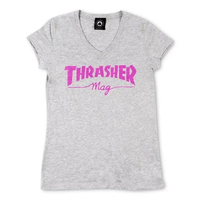 Thrasher Mag Girl Tee Shirt Grey/Pink