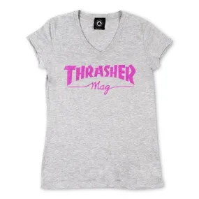 Thrasher Mag Girl Tee Shirt Grey/Pink
