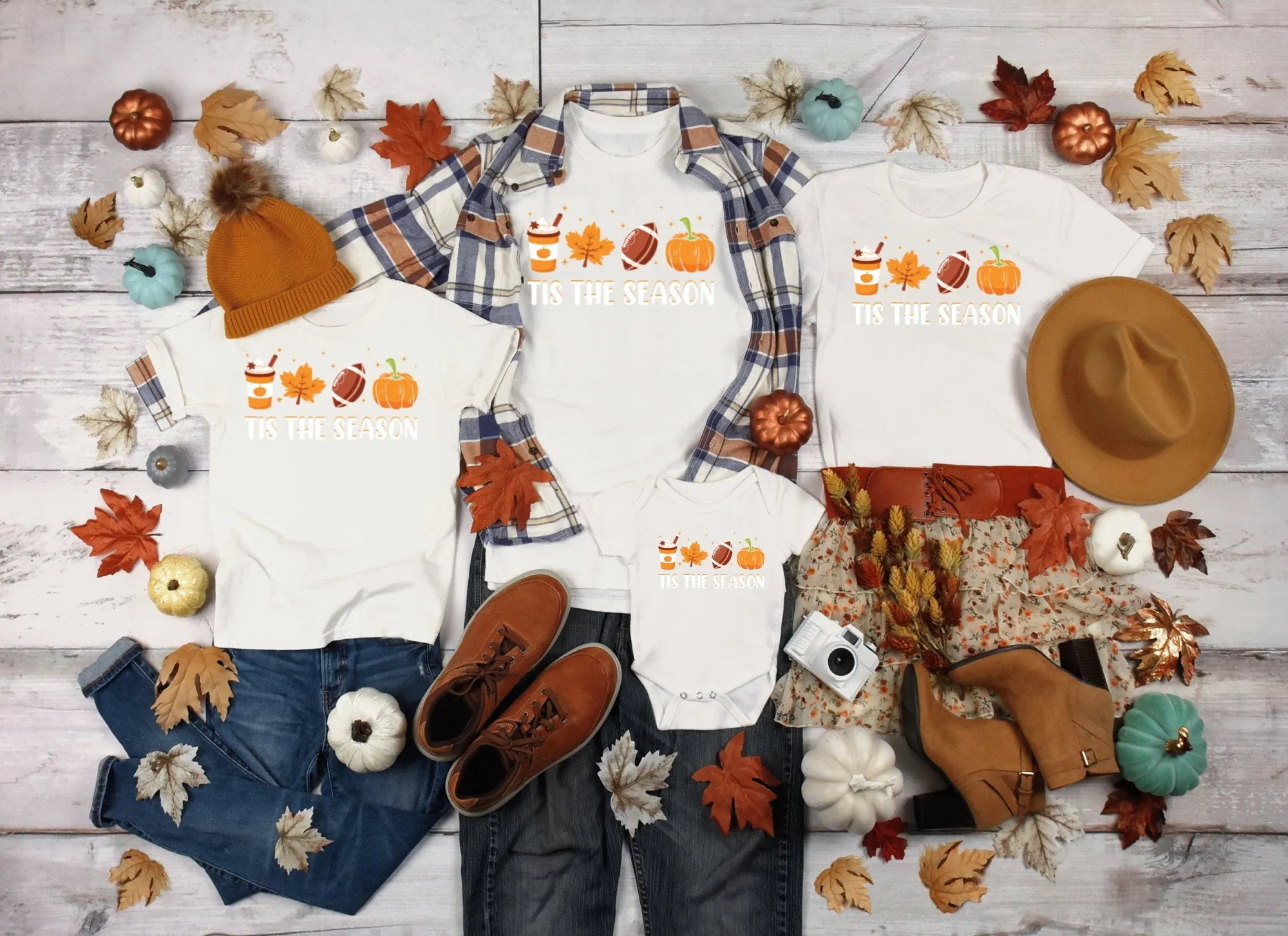 Tis the Season Football & Coffee Shirt, Tank, Sweatshirt and Matching Family Shirts. Perfect Fall or Thanksgiving Gift