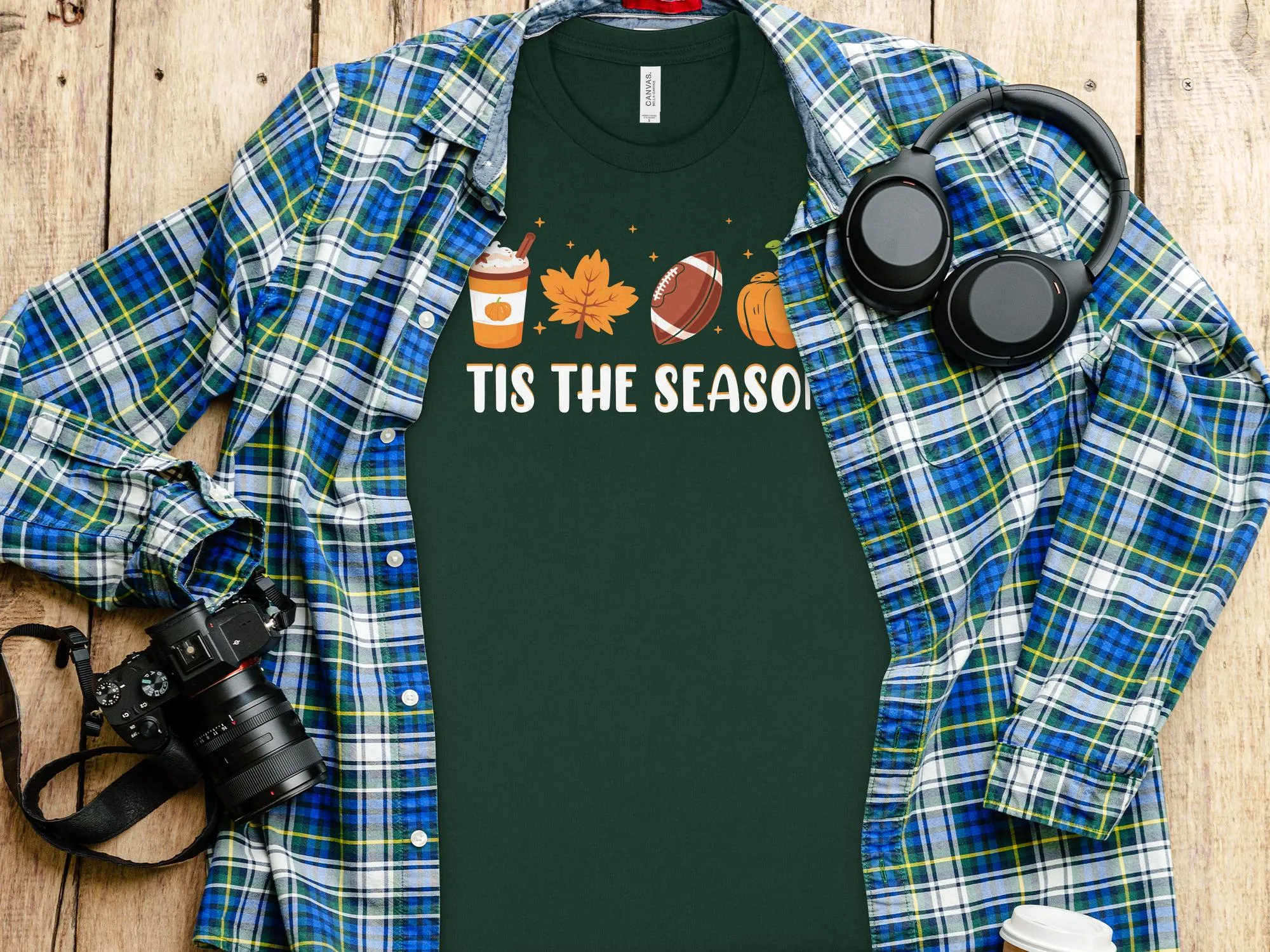 Tis the Season Football & Coffee Shirt, Tank, Sweatshirt and Matching Family Shirts. Perfect Fall or Thanksgiving Gift