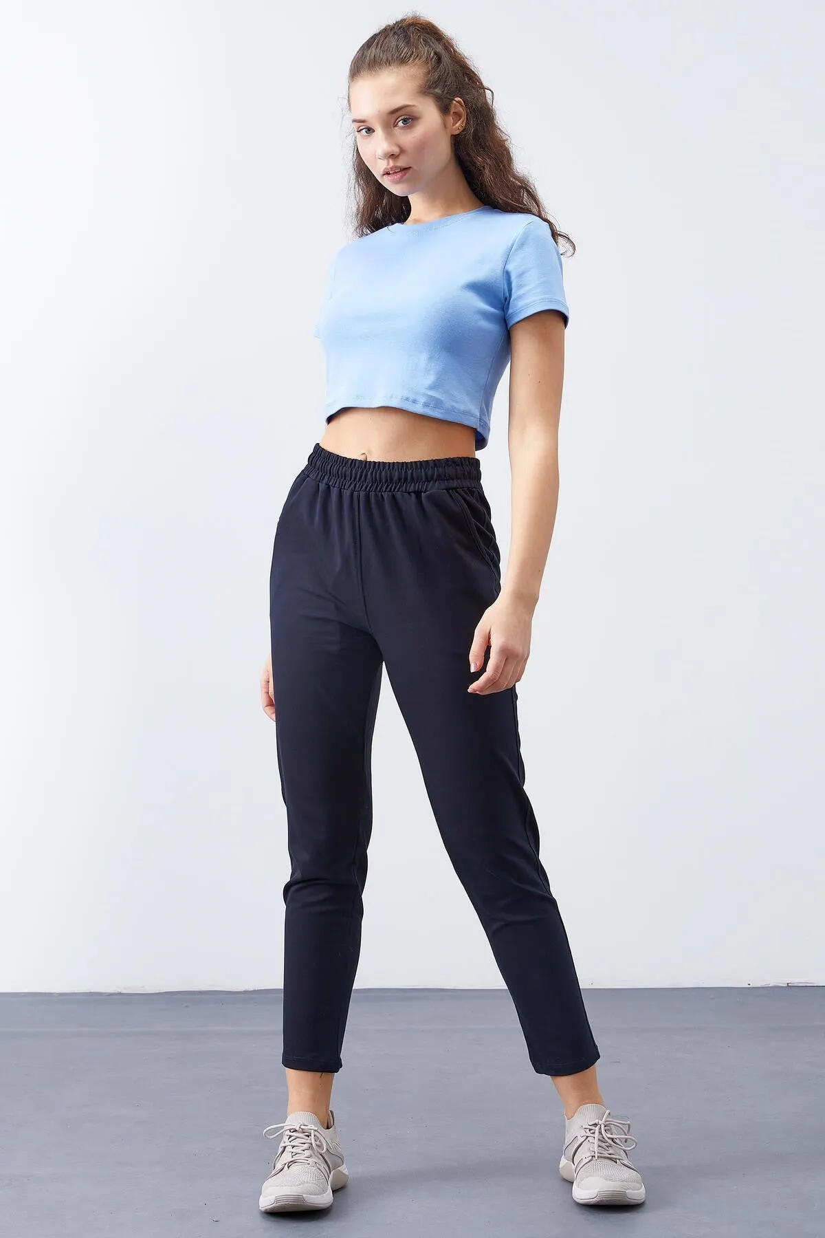 TMY Navy High Waist Jogger Comfortable Fit Slim Leg Women's Sweatpants - 94566 - Georgetown