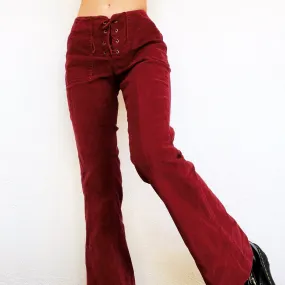 Velvety Lace Up Tommy Flares