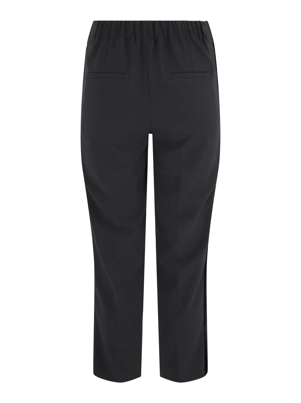 Vince Mid Rise Velvet Trim Pull On Pant in Black