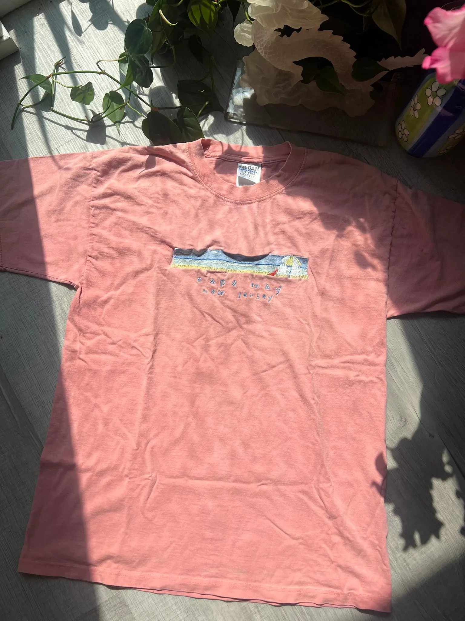 Vintage Cape May Embroidered Graphic Tee by Gildan